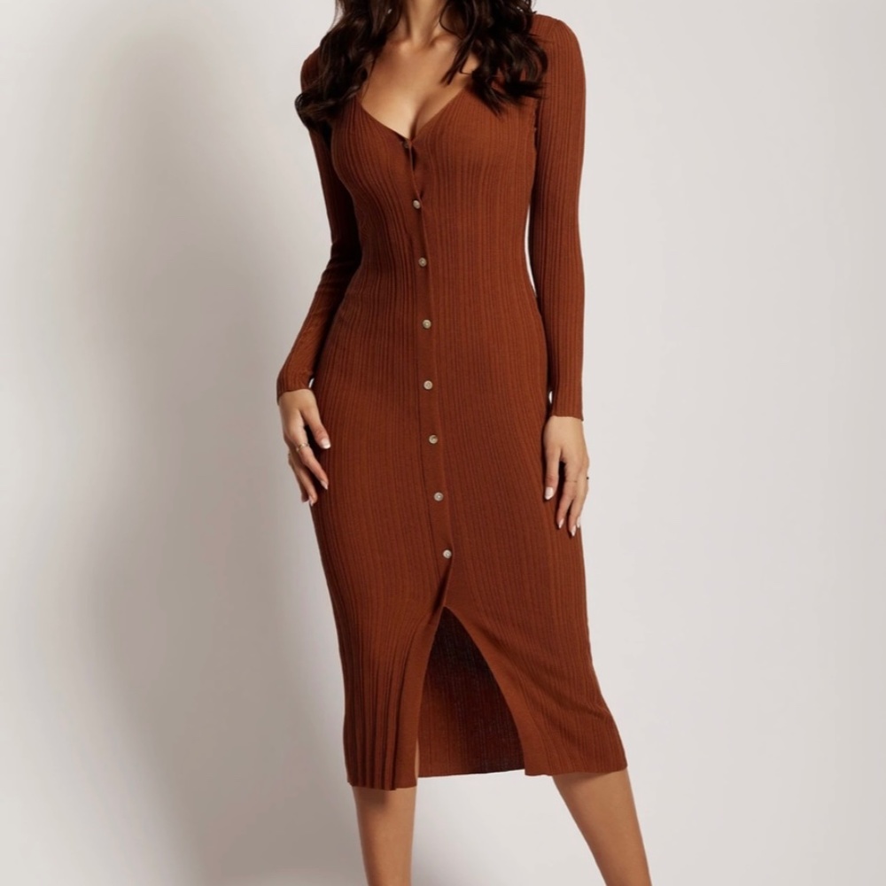 NWT Meshki Knit MIDI Button dress